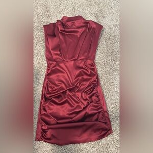 Elegant Red Satin Dress